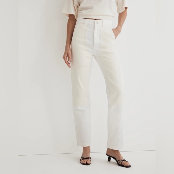 Madewell 90s Straight Jean Two-Tone Workwear Edition white and beige size 31 - Picture 4 of 9
